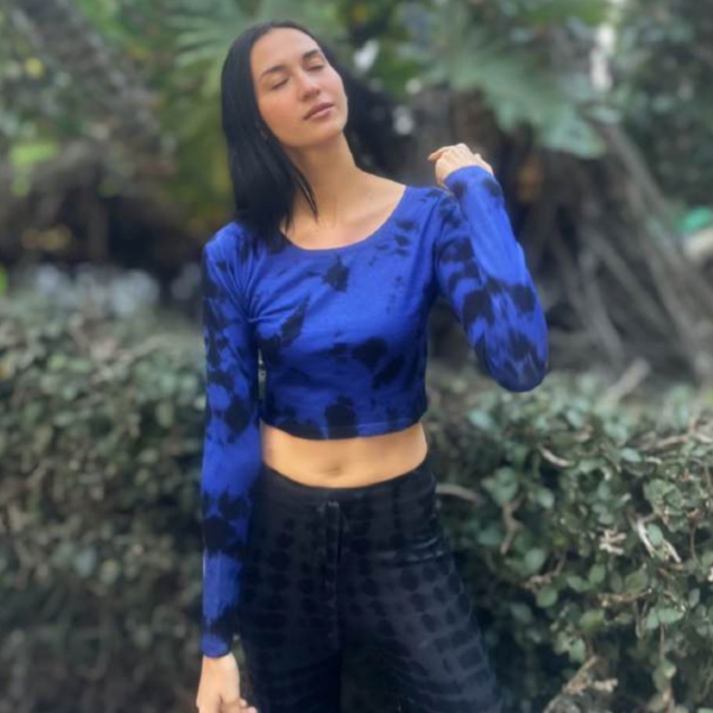 Parker Blue Cropped Cashmere Sweater